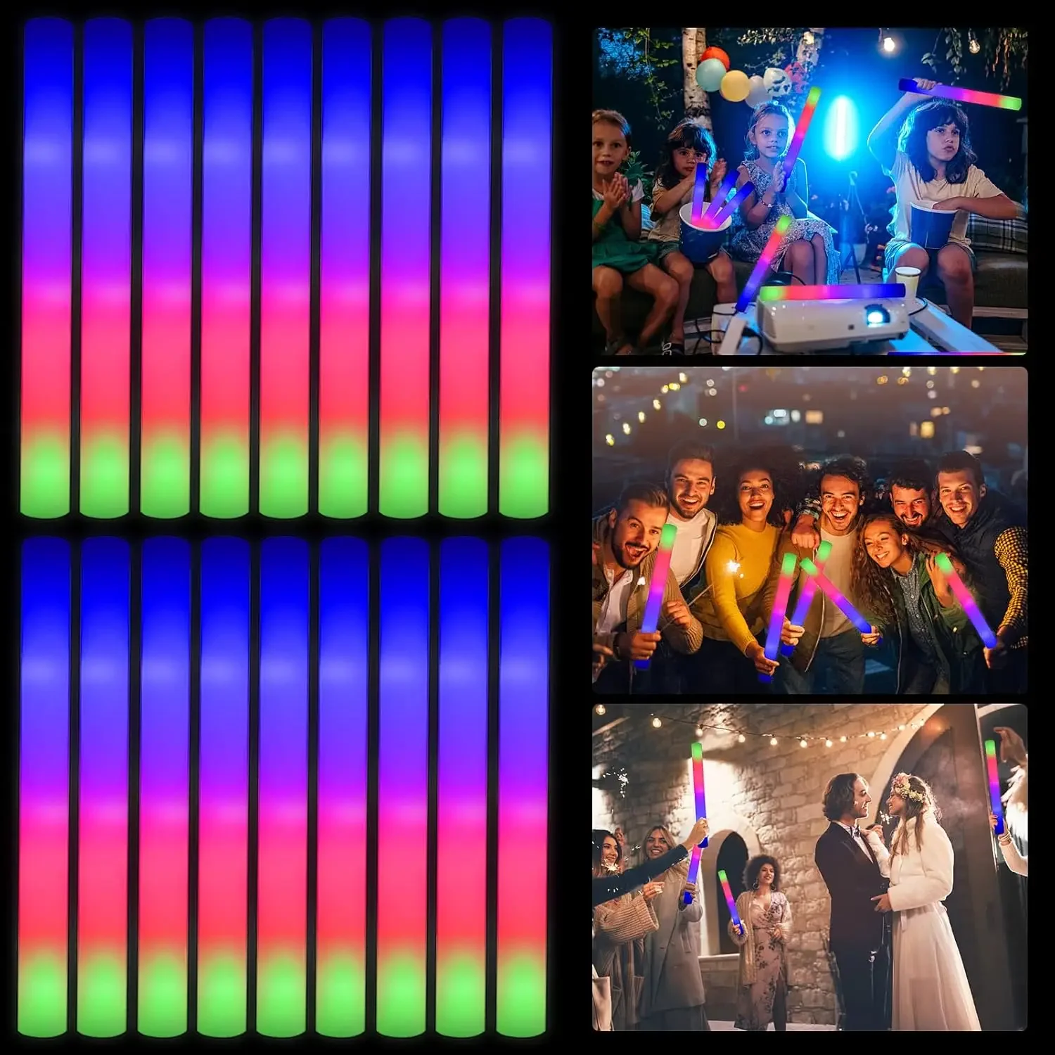 50 sztuk świecących pałeczek L – Flashing Led Foam Sticks Party recenzja i cena